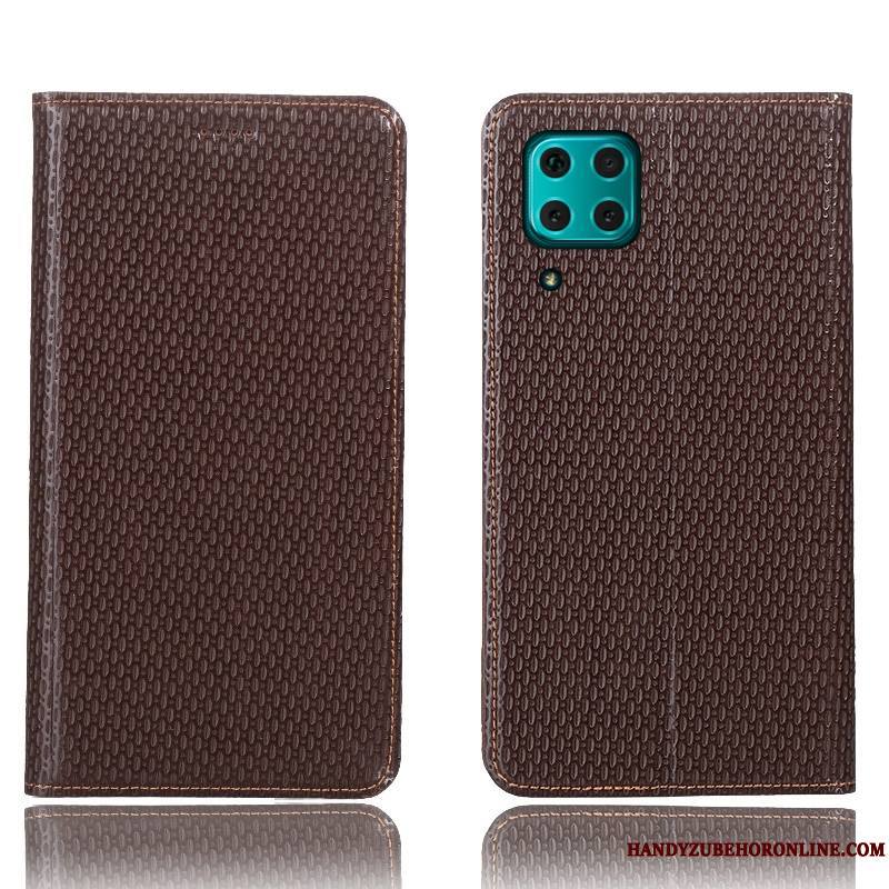 Huawei P40 Lite Noir Modèle Fleurie Étui En Cuir Protection Coque De Téléphone Housse