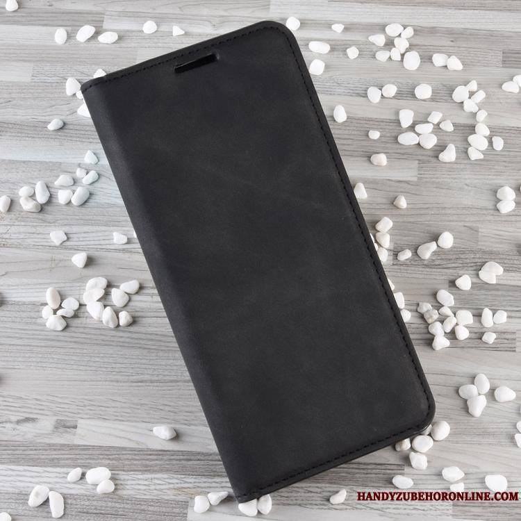 Huawei P40 Lite Portefeuille Clamshell Business Support Gris Étui En Cuir Coque De Téléphone