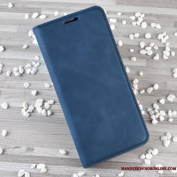 Huawei P40 Lite Portefeuille Clamshell Business Support Gris Étui En Cuir Coque De Téléphone