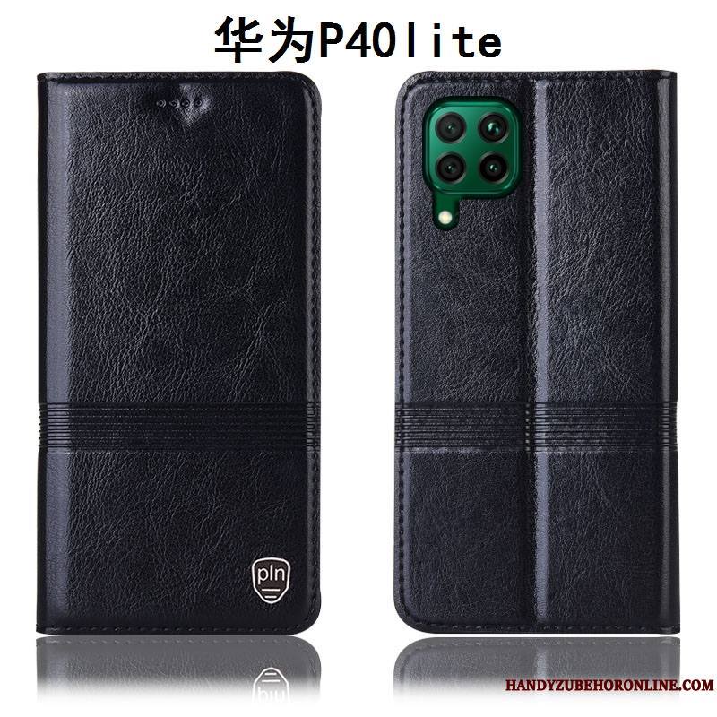 Huawei P40 Lite Protection Bleu Coque De Téléphone Étui En Cuir Incassable Tout Compris