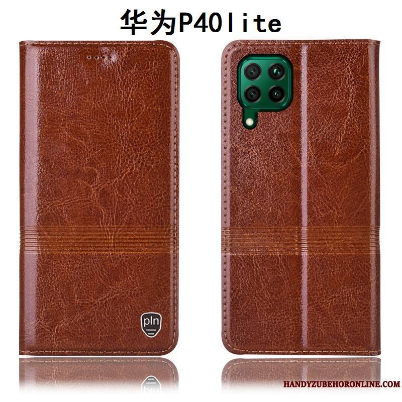 Huawei P40 Lite Protection Bleu Coque De Téléphone Étui En Cuir Incassable Tout Compris