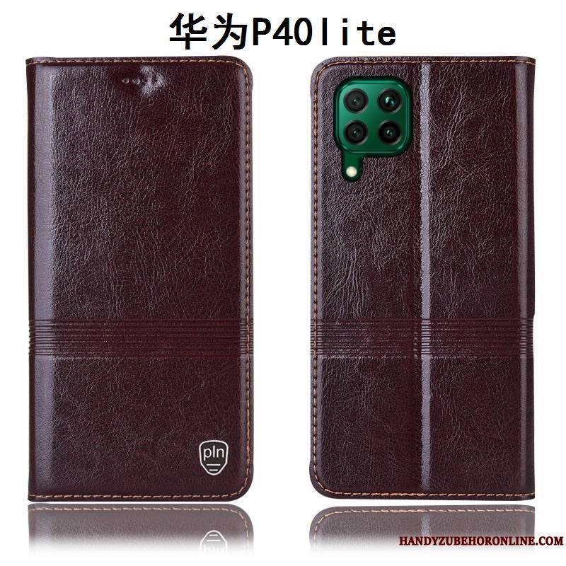 Huawei P40 Lite Protection Bleu Coque De Téléphone Étui En Cuir Incassable Tout Compris