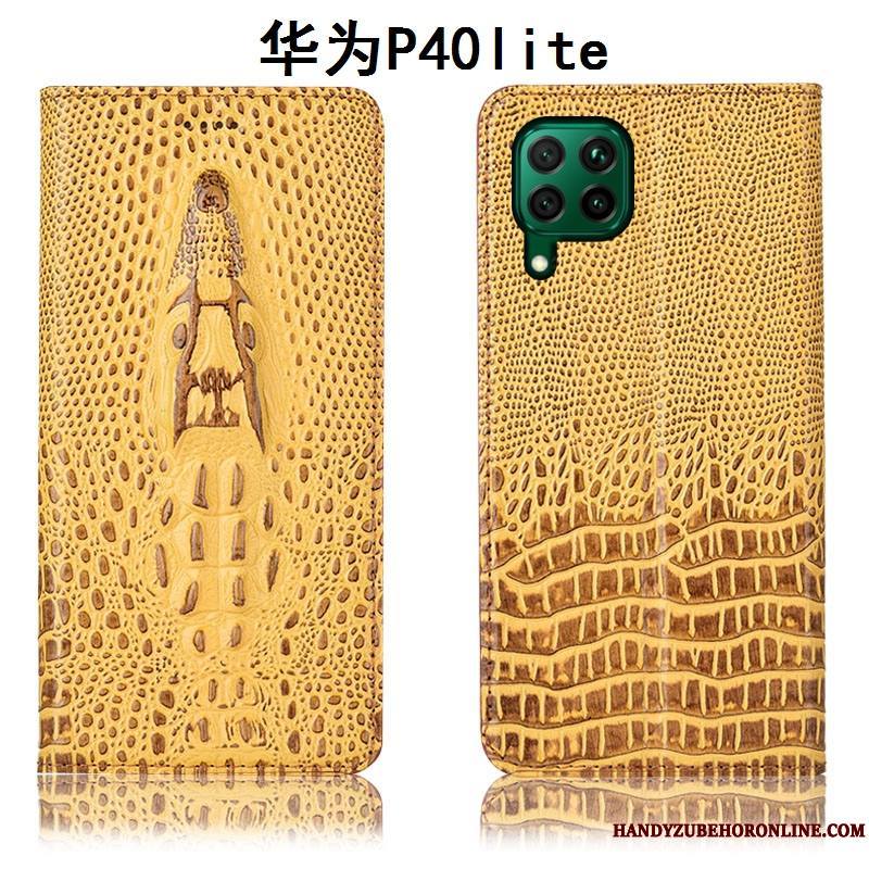 Huawei P40 Lite Protection Housse Étui Étui En Cuir Jaune Coque De Téléphone Tout Compris