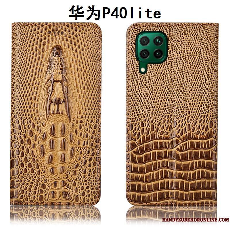 Huawei P40 Lite Protection Housse Étui Étui En Cuir Jaune Coque De Téléphone Tout Compris