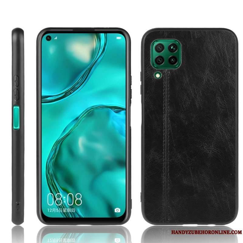 Huawei P40 Lite Protection Étui Coque Fluide Doux Tout Compris De Téléphone Bleu