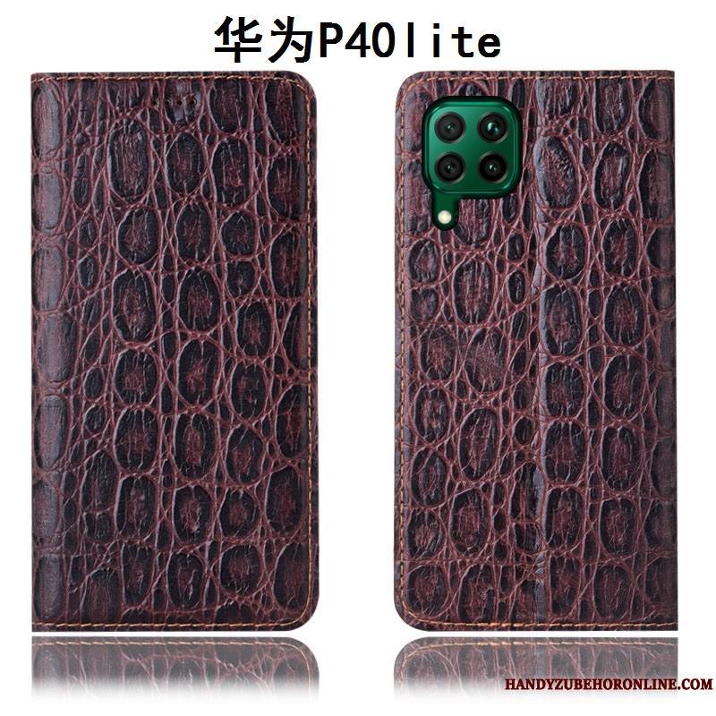 Huawei P40 Lite Tout Compris Incassable Protection Étui En Cuir Coque De Téléphone Rouge