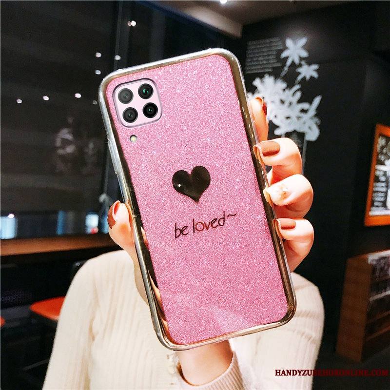 Huawei P40 Lite Tout Compris Rouge Incassable Placage Tendance Rose Coque