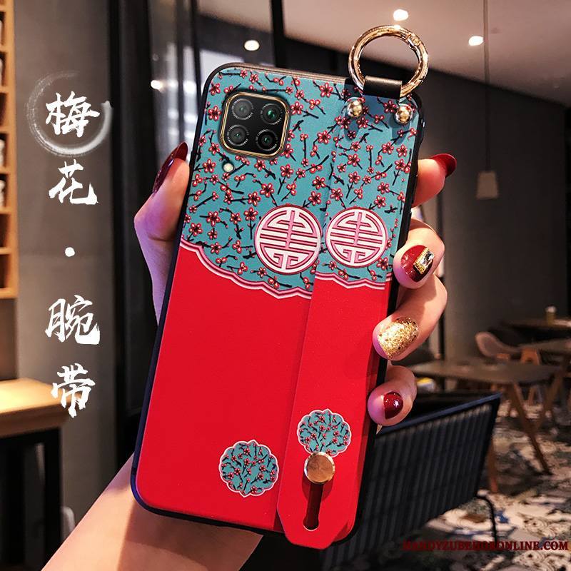 Huawei P40 Lite Vent Coque Style Chinois Rouge Silicone Incassable Tout Compris