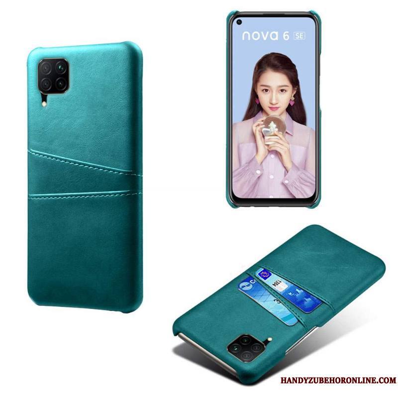 Huawei P40 Lite Étui En Cuir Coque Personnalité Vert Créatif Carte Difficile