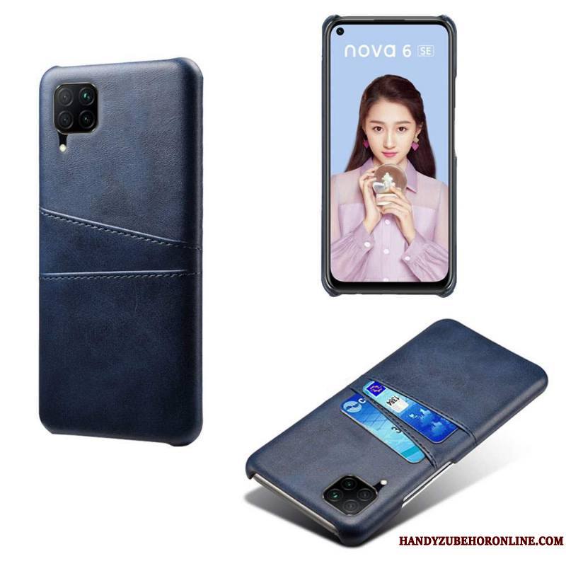 Huawei P40 Lite Étui En Cuir Coque Personnalité Vert Créatif Carte Difficile