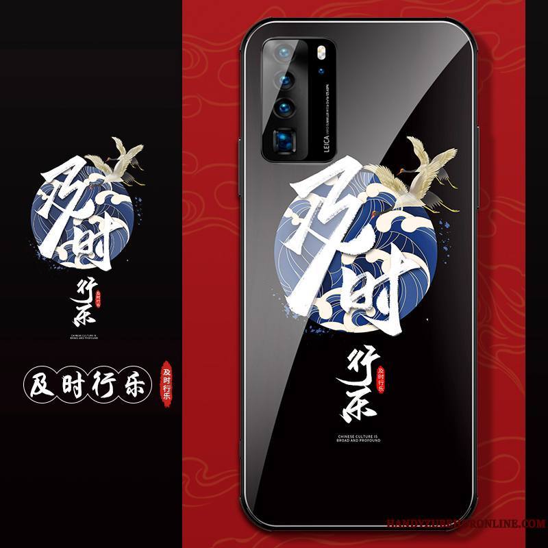 Huawei P40 Personnalité Tout Compris Silicone Très Mince Protection Style Chinois Coque De Téléphone