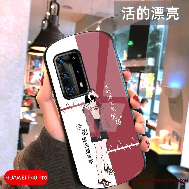 Huawei P40 Pro Coque Amoureux Blanc Personnalité Difficile Créatif Étui Nouveau