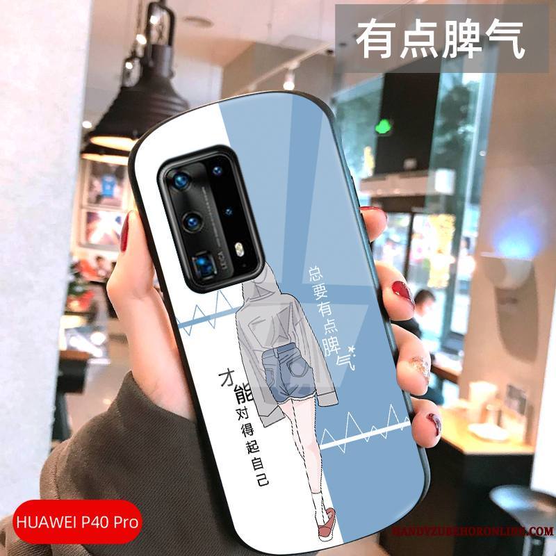 Huawei P40 Pro Coque Amoureux Blanc Personnalité Difficile Créatif Étui Nouveau