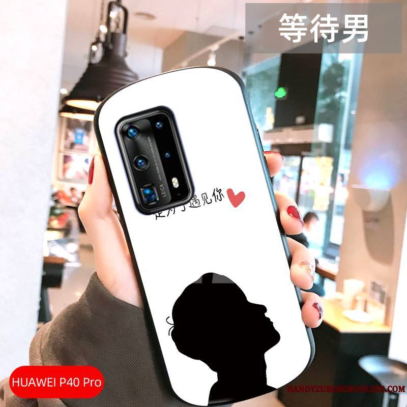 Huawei P40 Pro Coque Amoureux Blanc Personnalité Difficile Créatif Étui Nouveau