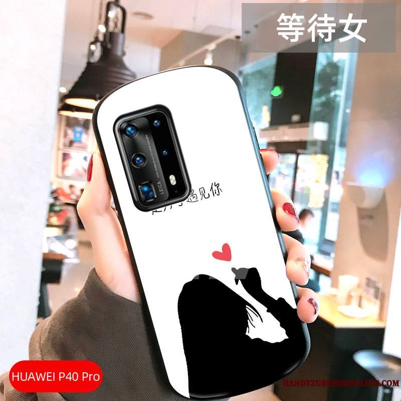 Huawei P40 Pro Coque Amoureux Blanc Personnalité Difficile Créatif Étui Nouveau