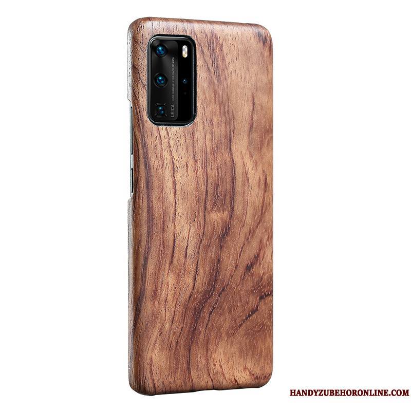 Huawei P40 Pro Coque De Téléphone Sentir Très Mince Incassable Protection Étui En Bois