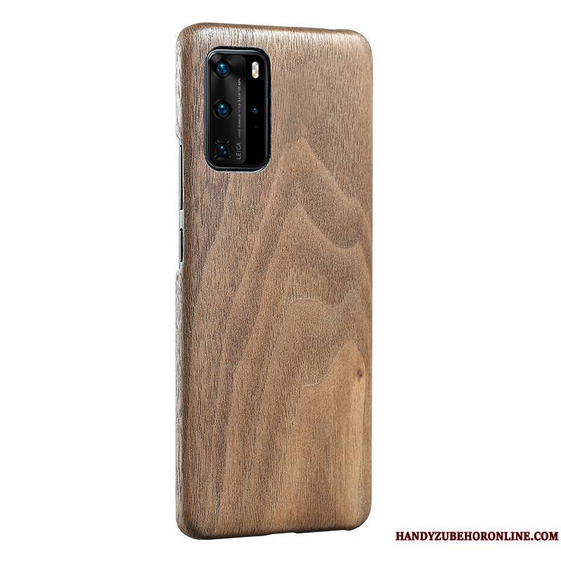 Huawei P40 Pro Coque De Téléphone Sentir Très Mince Incassable Protection Étui En Bois