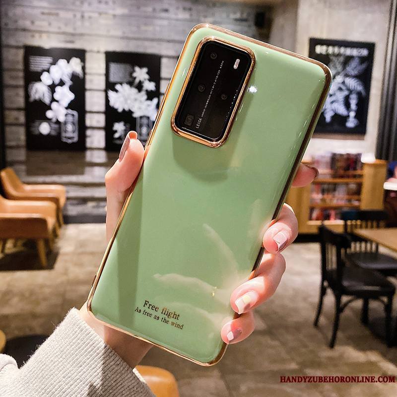 Huawei P40 Pro Coque Net Rouge Étui Nouveau Très Mince Créatif Protection Tendance