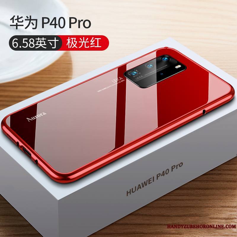 Huawei P40 Pro Personnalité Bleu Verre Coque Créatif Border Difficile