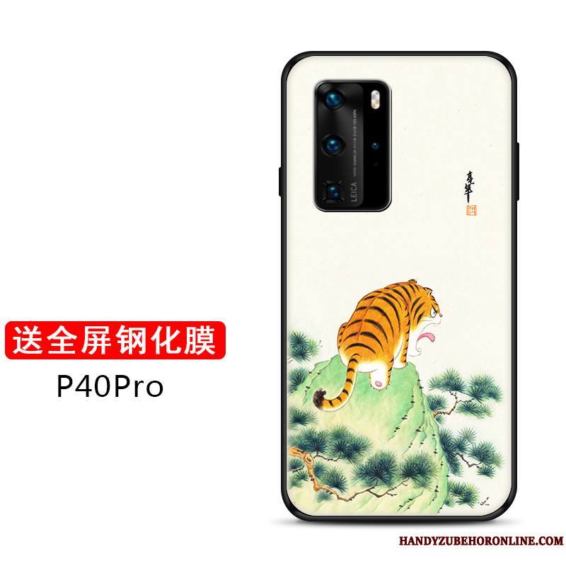 Huawei P40 Pro Personnalité Coque De Téléphone Tendance Personnalisé Tout Compris Net Rouge Protection