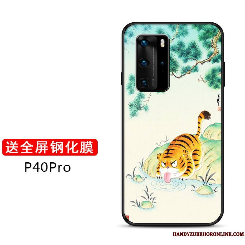 Huawei P40 Pro Personnalité Coque De Téléphone Tendance Personnalisé Tout Compris Net Rouge Protection