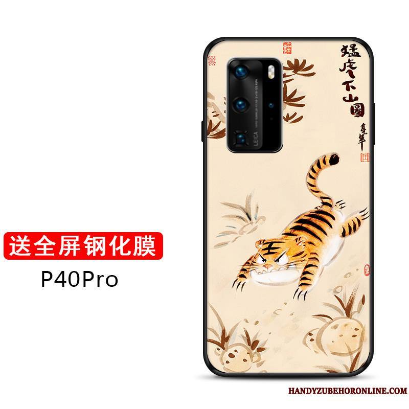 Huawei P40 Pro Personnalité Coque De Téléphone Tendance Personnalisé Tout Compris Net Rouge Protection