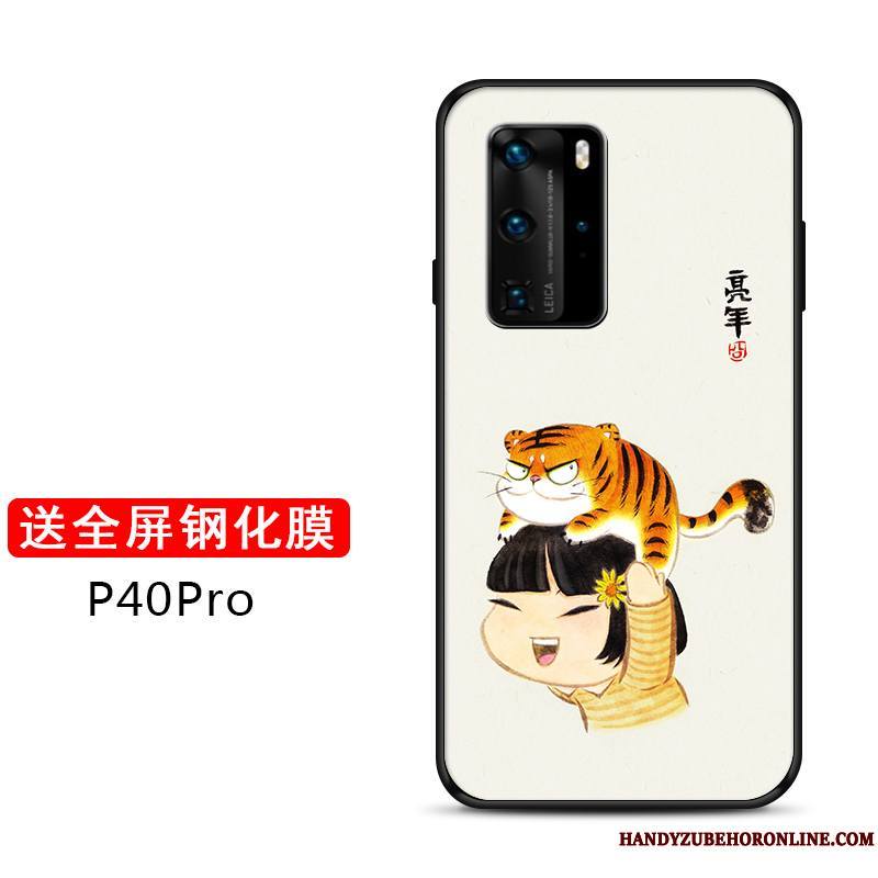 Huawei P40 Pro Personnalité Coque De Téléphone Tendance Personnalisé Tout Compris Net Rouge Protection