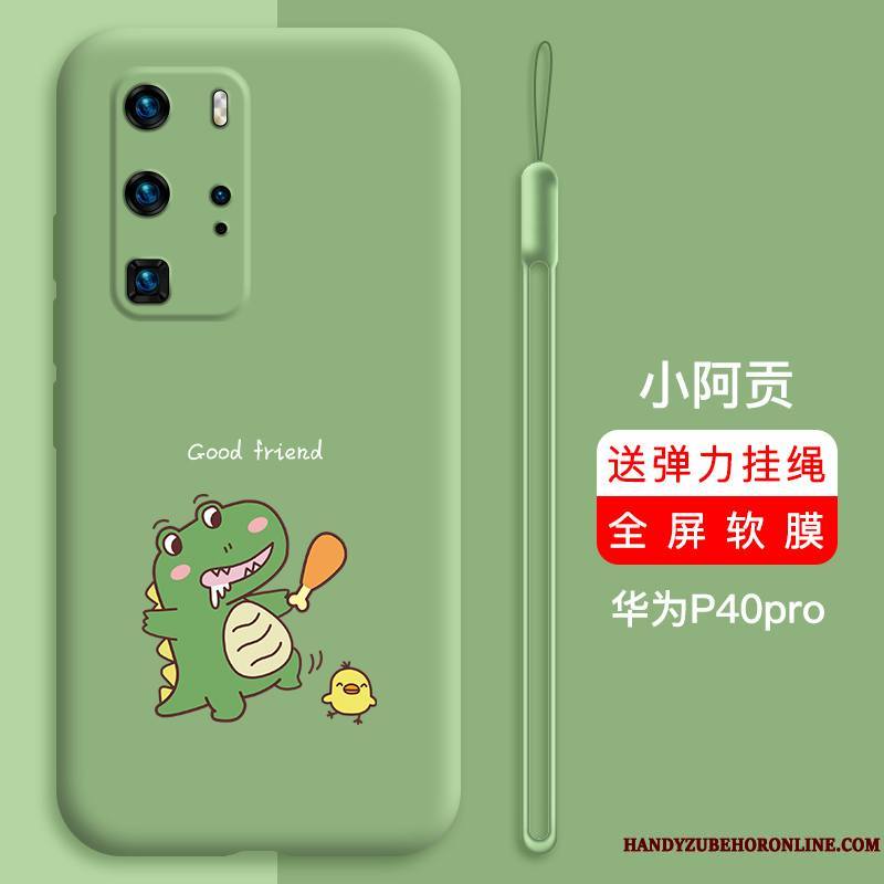 Huawei P40 Pro Rouge Étui Silicone Marque De Tendance Personnalité Coque De Téléphone Tout Compris