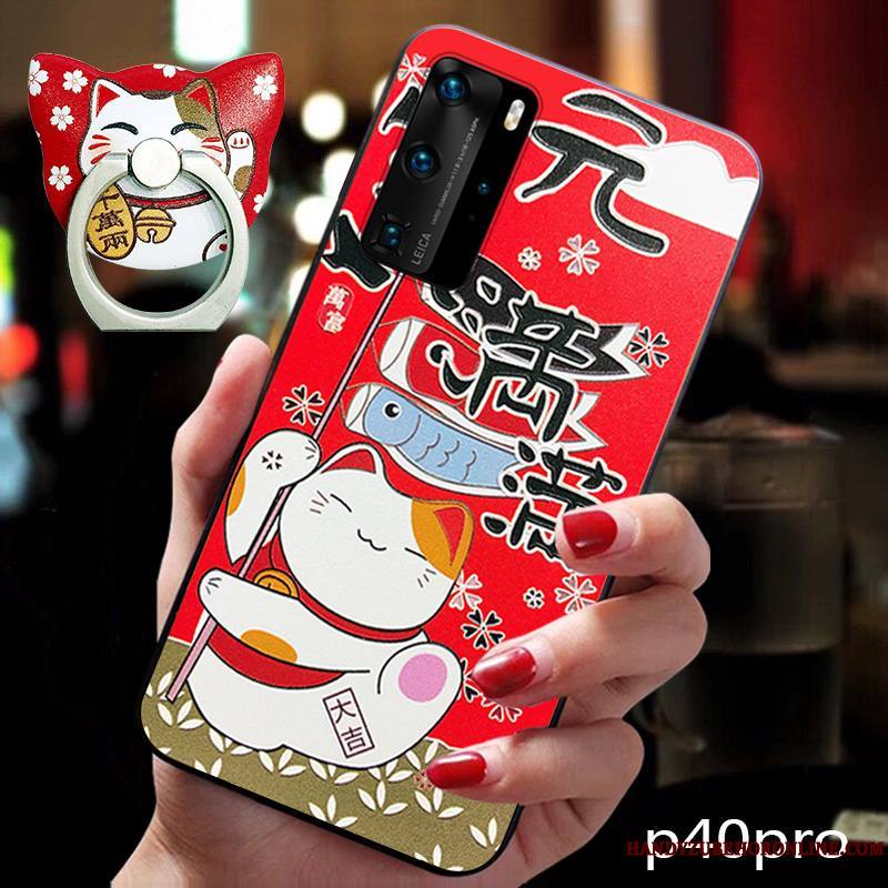 Huawei P40 Pro Tendance Richesse Charmant Fluide Doux Dessin Animé Coque De Téléphone Amoureux