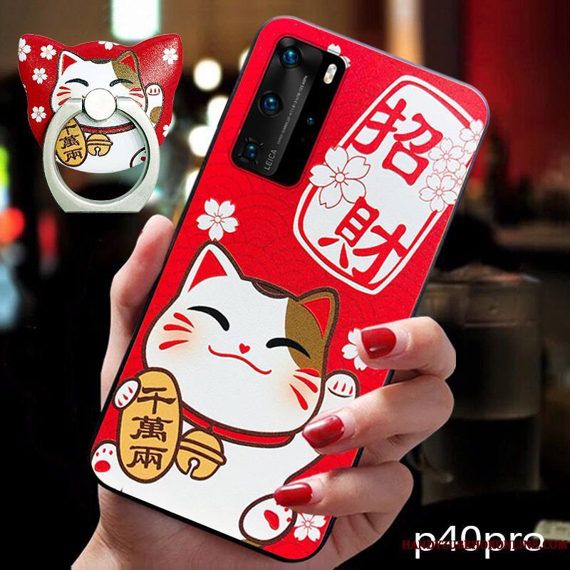 Huawei P40 Pro Tendance Richesse Charmant Fluide Doux Dessin Animé Coque De Téléphone Amoureux