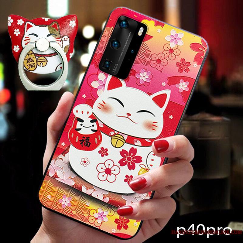 Huawei P40 Pro Tendance Richesse Charmant Fluide Doux Dessin Animé Coque De Téléphone Amoureux