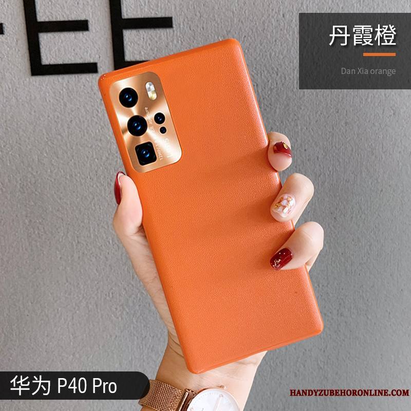 Huawei P40 Pro Tout Compris Vert Coque Étui Très Mince Protection Cuir