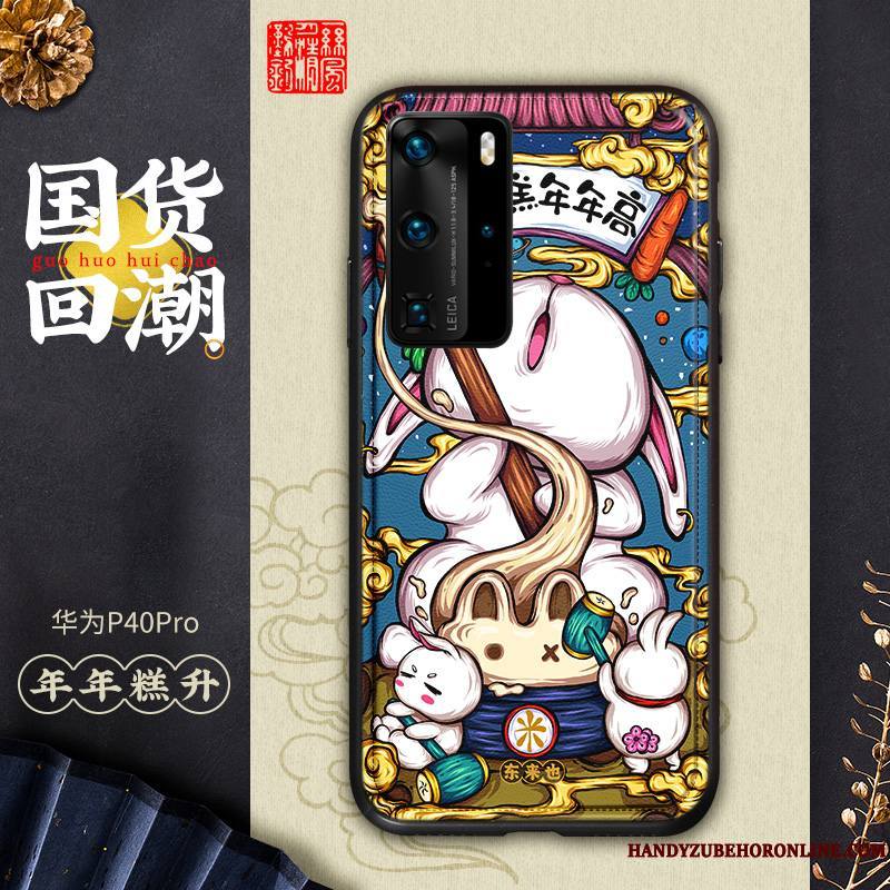 Huawei P40 Pro Téléphone Portable Multicolore Amoureux Coque Étui Cuir Personnalité