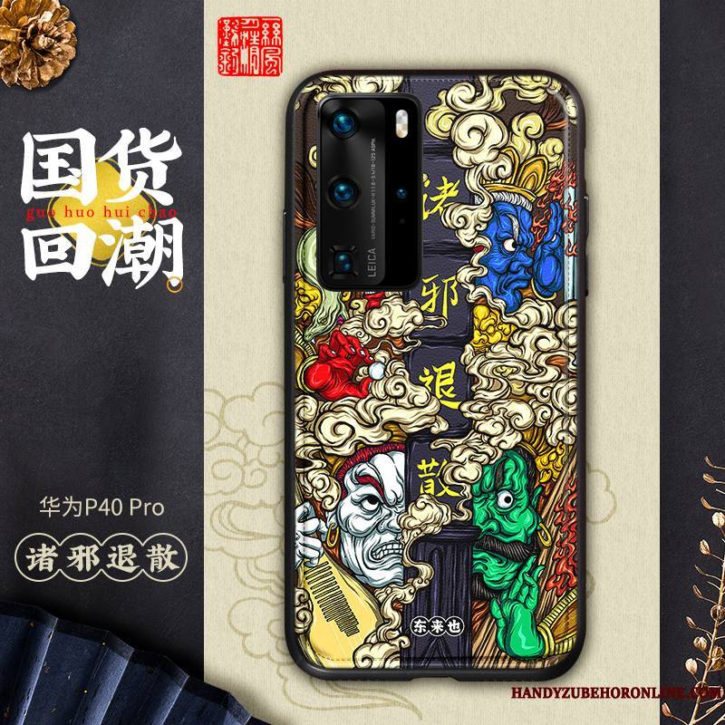 Huawei P40 Pro Téléphone Portable Multicolore Amoureux Coque Étui Cuir Personnalité