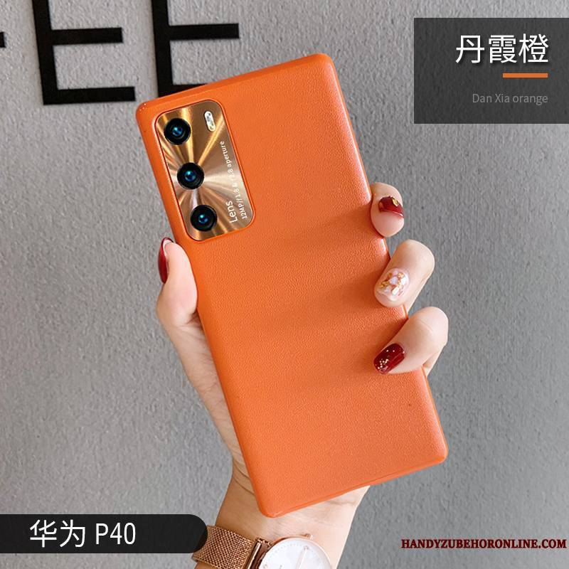 Huawei P40 Protection Incassable Étui Cuir Modèle Fleurie Coque De Téléphone Violet