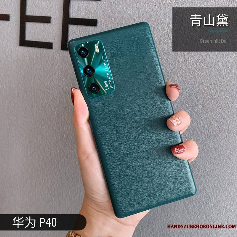 Huawei P40 Protection Incassable Étui Cuir Modèle Fleurie Coque De Téléphone Violet