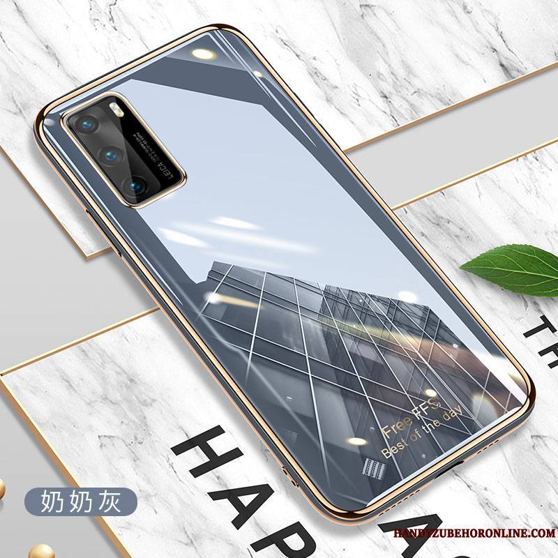 Huawei P40 Tout Compris Simple Protection Incassable Très Mince Gris Coque De Téléphone