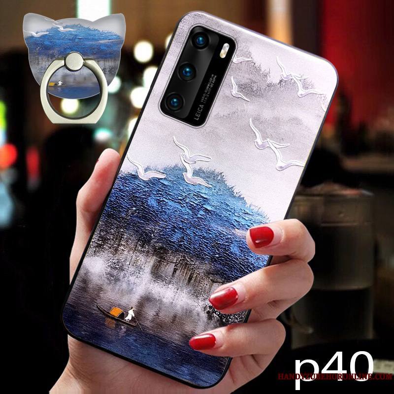 Huawei P40 Vent Étui Tendance Protection Vintage Tout Compris Coque