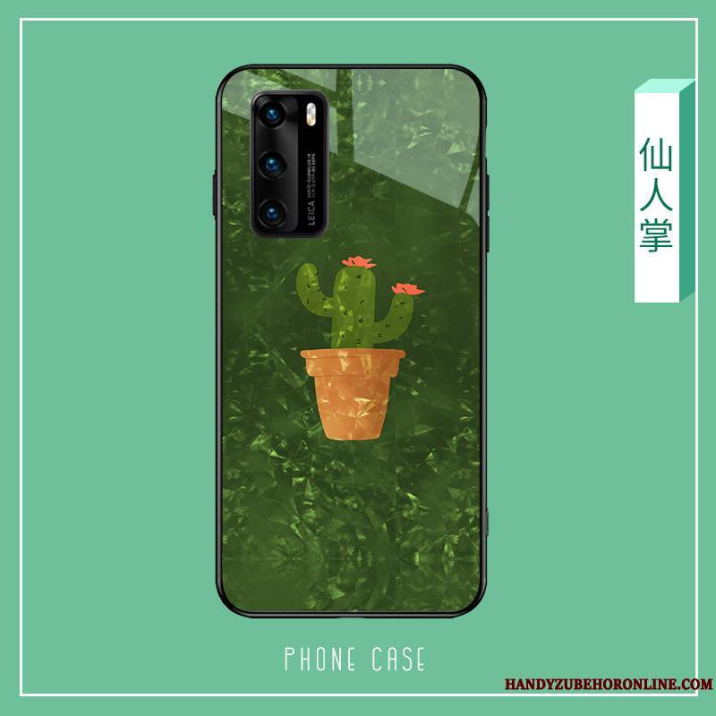 Huawei P40 Verre Rose Tendance Miroir Coque De Téléphone Très Mince Nouveau