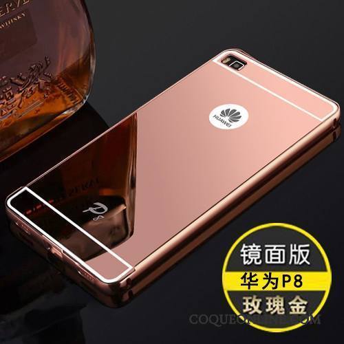 Huawei P8 Coque Border Créatif Métal Haute Rose Personnalité Étui