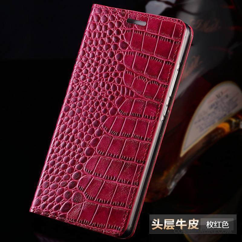 Huawei P8 Coque De Téléphone Protection Clamshell Silicone Cuir Véritable Haute Marron