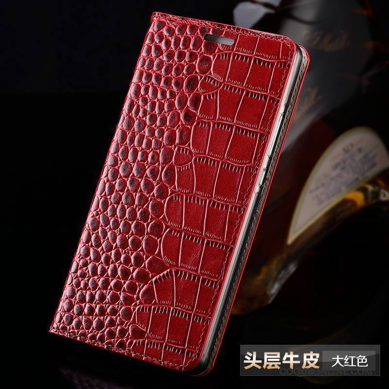 Huawei P8 Coque De Téléphone Protection Clamshell Silicone Cuir Véritable Haute Marron