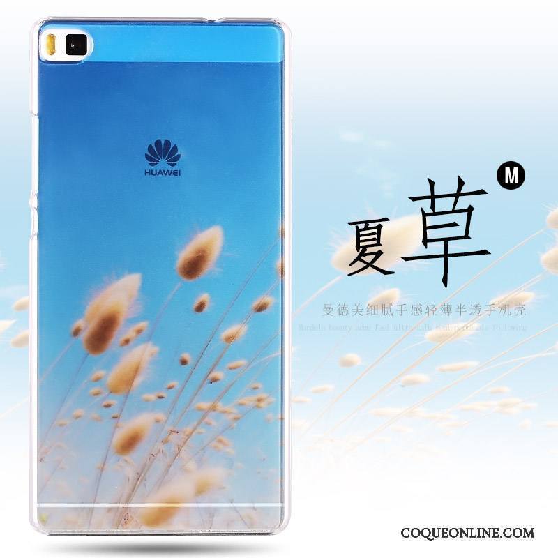 Huawei P8 Haute Peinture Difficile Étui Coque De Téléphone Bleu Protection