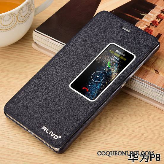 Huawei P8 Housse Incassable Protection Coque De Téléphone Rouge Étui En Cuir