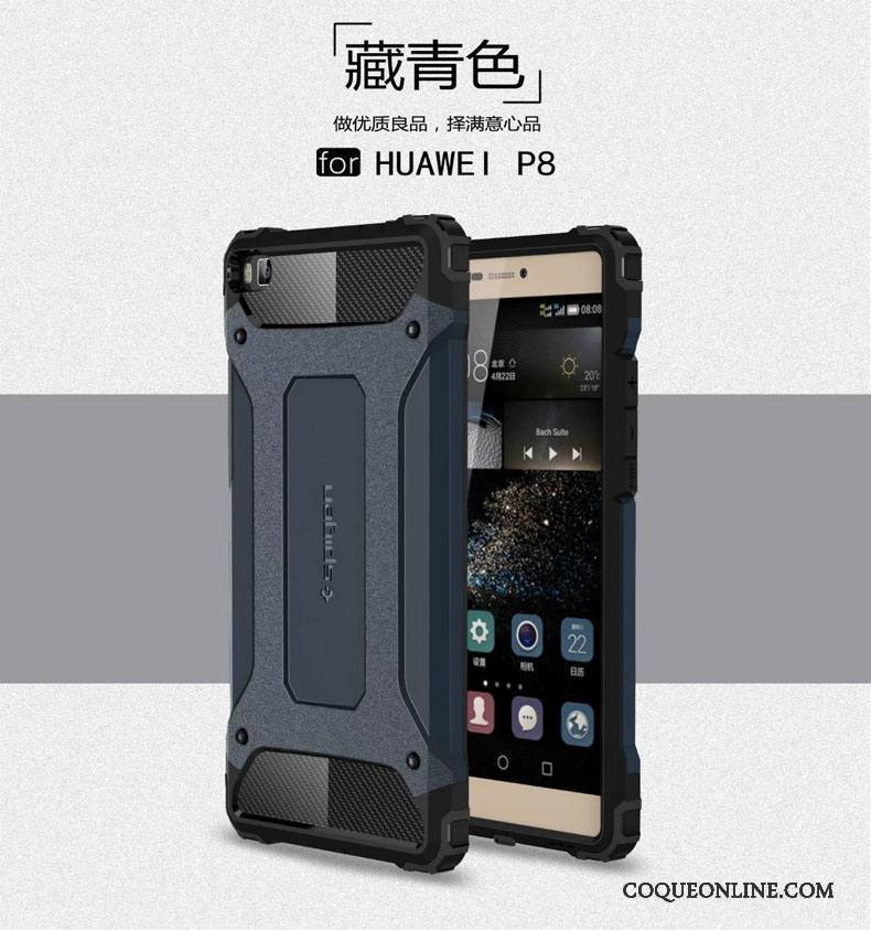 Huawei P8 Incassable Coque De Téléphone Gris Étui Silicone Tout Compris Trois Défenses