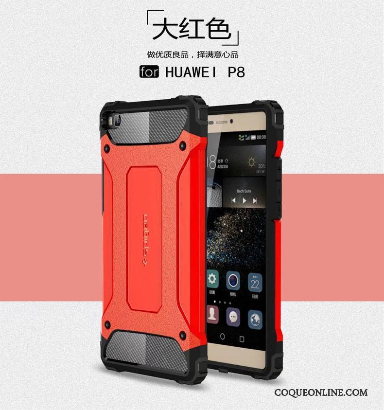 Huawei P8 Incassable Coque De Téléphone Gris Étui Silicone Tout Compris Trois Défenses
