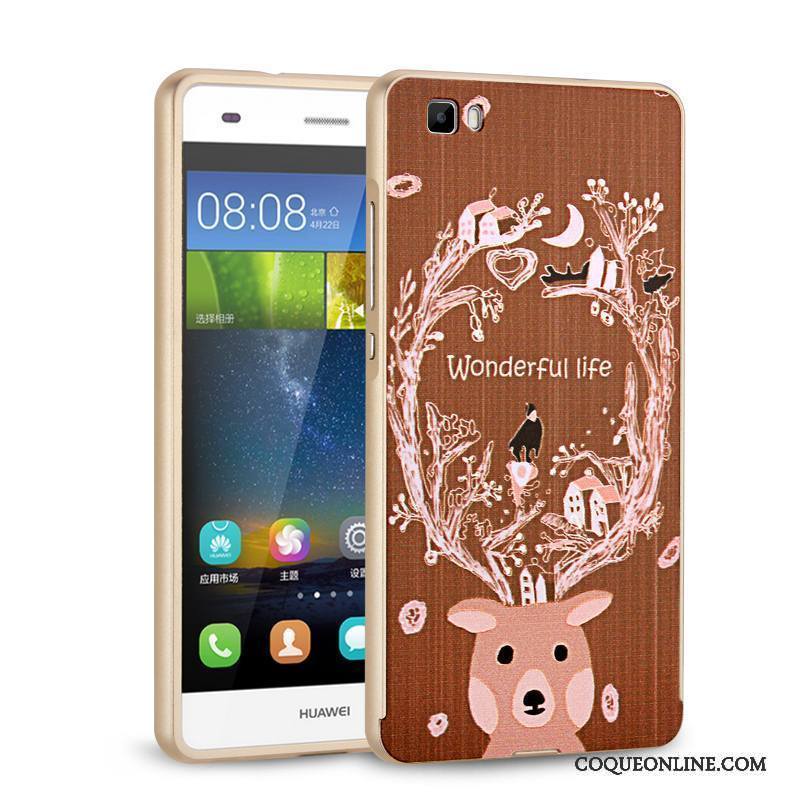 Huawei P8 Lite Jeunesse Protection Coque De Téléphone Étui Métal Rose