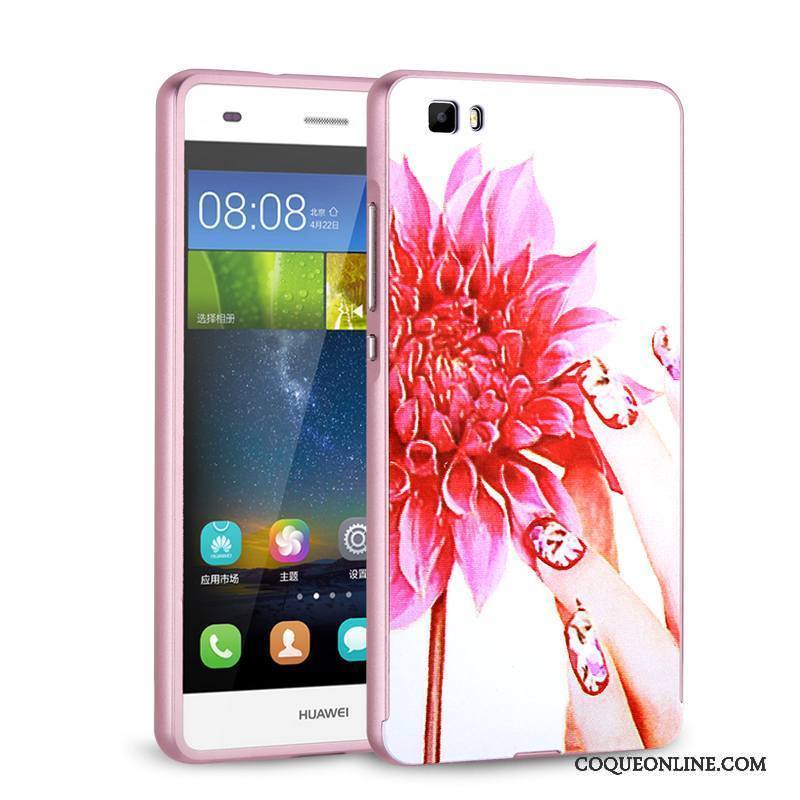 Huawei P8 Lite Jeunesse Protection Coque De Téléphone Étui Métal Rose