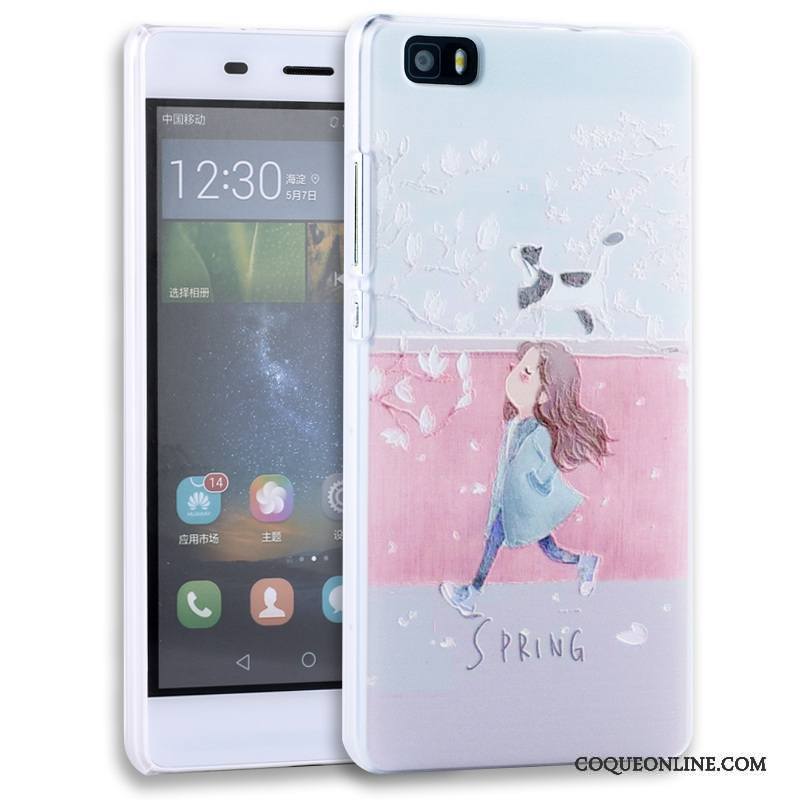 Huawei P8 Lite Protection Étui Rose Gaufrage Coque De Téléphone Jeunesse