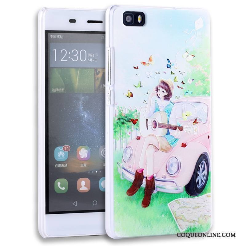 Huawei P8 Lite Protection Étui Rose Gaufrage Coque De Téléphone Jeunesse